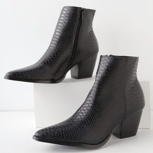 Spirit Black Snake Pointed Toe Ankle Booties Lulus x Matisse